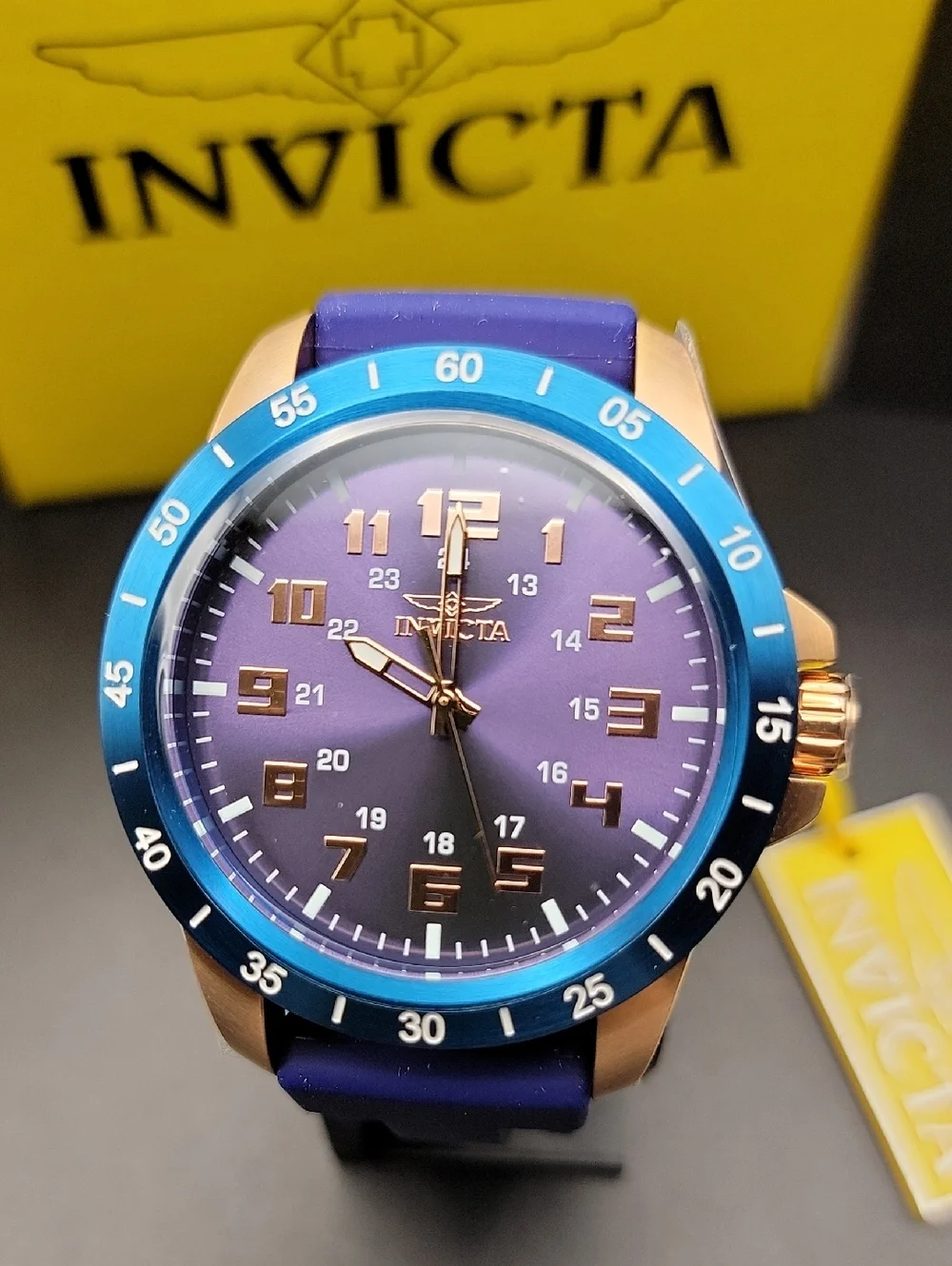 40001 Invicta Pro Diver Stratus Men's Blie Rose Gold Military Time Watch - 45mm